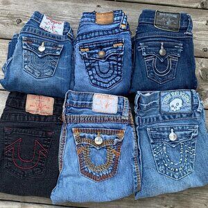 LOT OF 6 Vintage True Religion Jeans